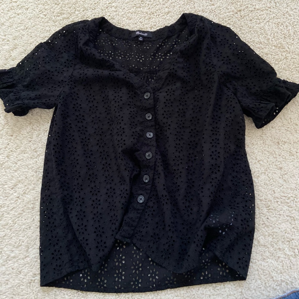 Madewell eyelet top